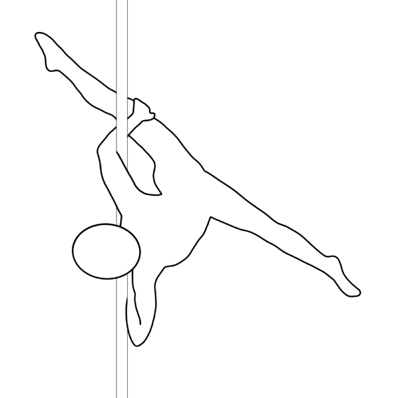 Illustration of the pole dance move Pegasus