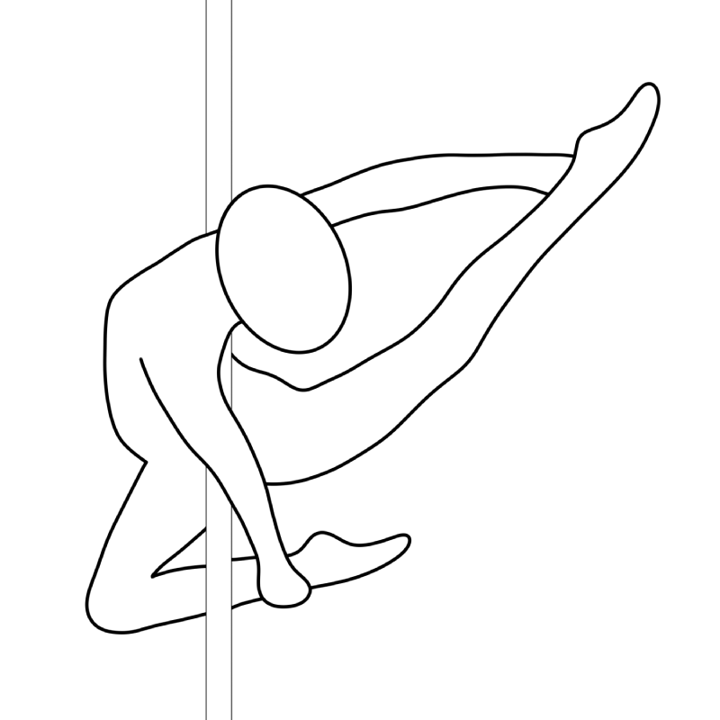 Illustration of the pole dance move Pineapple