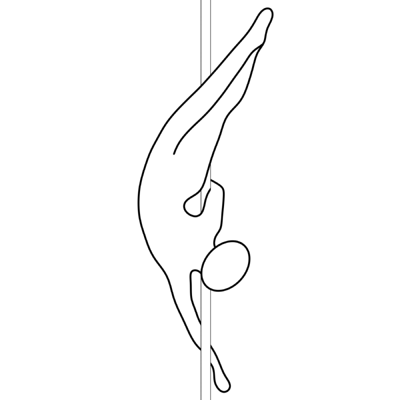 Illustration of the pole dance move Pisces