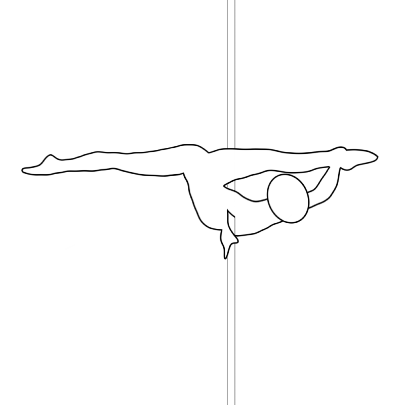 Illustration of the pole dance move Rainbow Marchenko