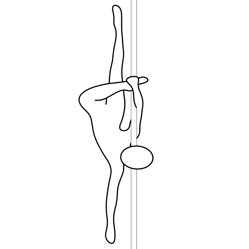 Illustration of the pole dance move Reverse Cle de Sol
