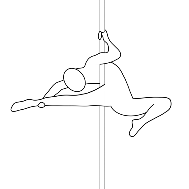 Illustration of the pole dance move Reverse Rainbow