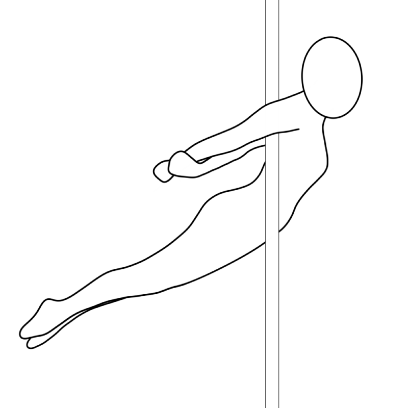 Illustration of the pole dance move Rocketman