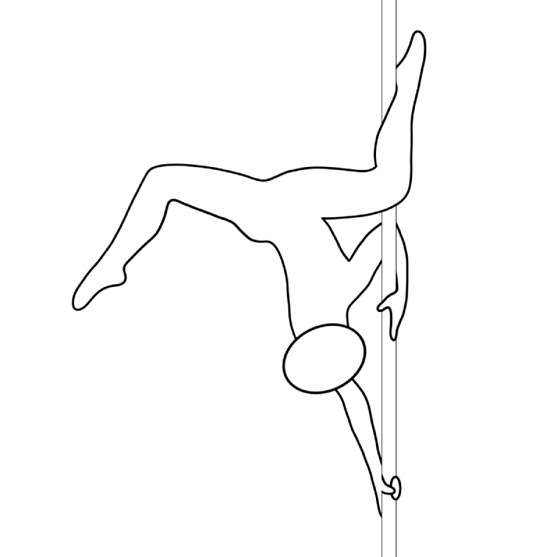 Illustration of the pole dance move Russian Butterfly