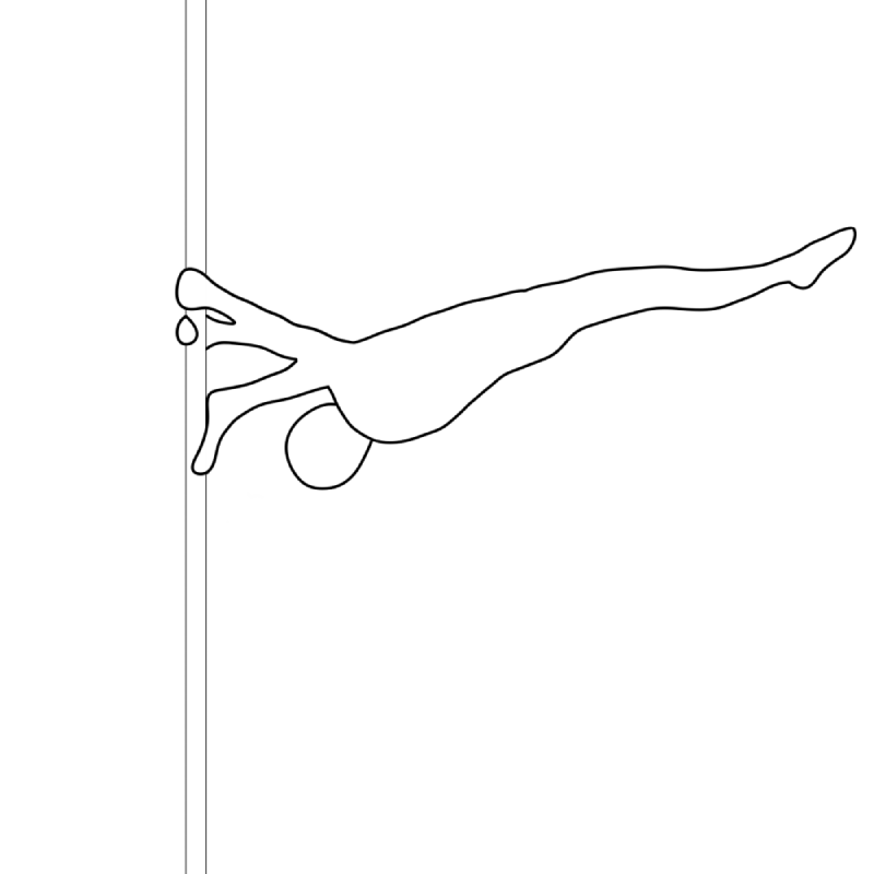 Illustration of the pole dance move Russian Split