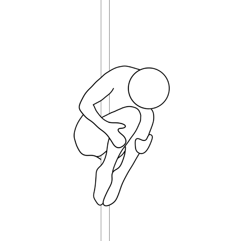 Illustration of the pole dance move Sad Girl Drop