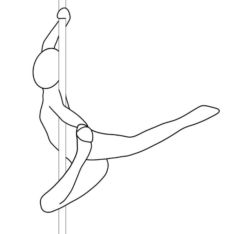 Illustration of the pole dance move Scythe