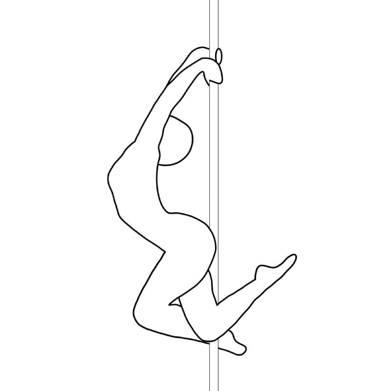 Illustration of the pole dance move Seahorse
