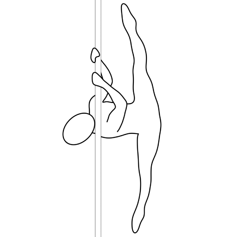 Illustration of the pole dance move Shoulder Mount Iron X