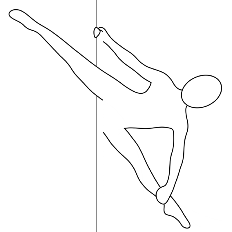 Illustration of the pole dance move Side Superman Split