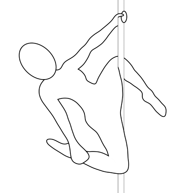 Illustration of the pole dance move Snowflake