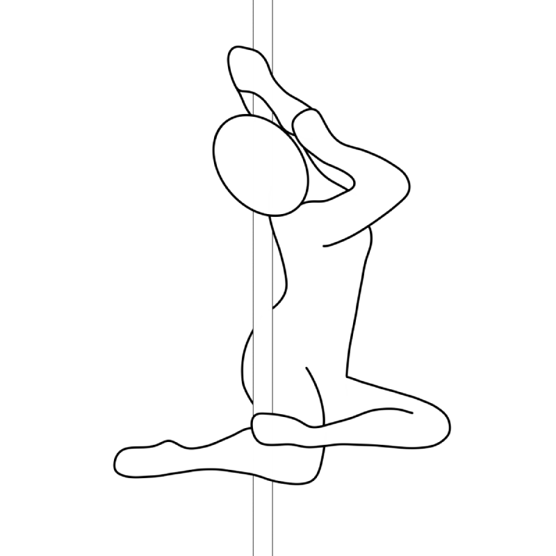 Illustration of the pole dance move Snowflower