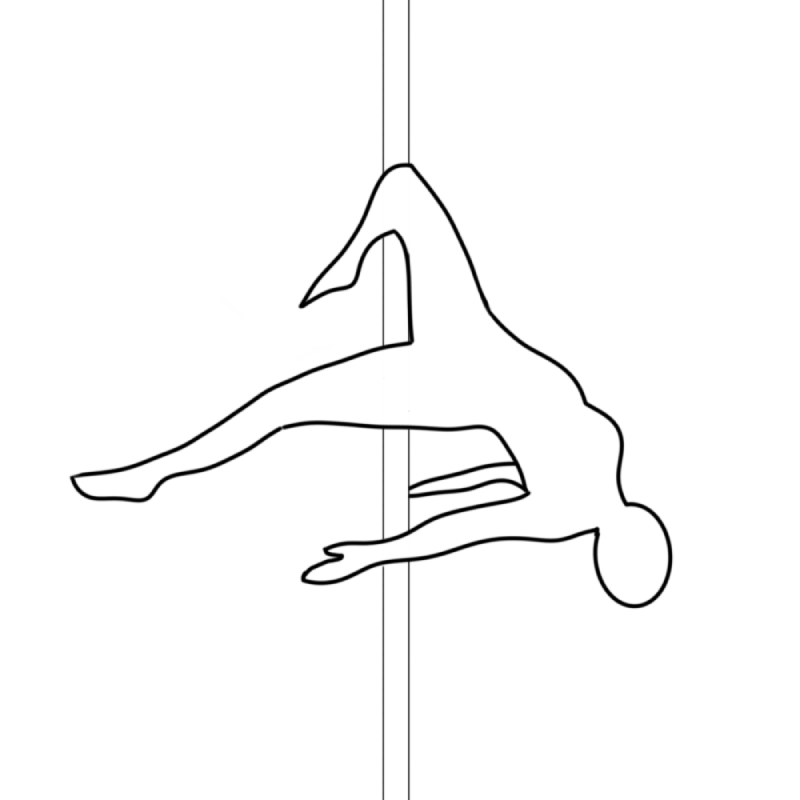 Illustration of the pole dance move Sparrowhawk