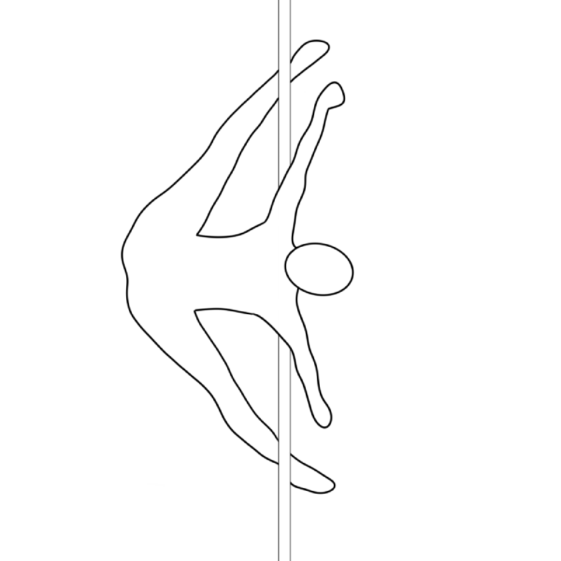 Illustration of the pole dance move Spatchcock