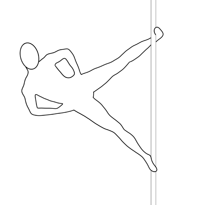 Illustration of the pole dance move Starfish