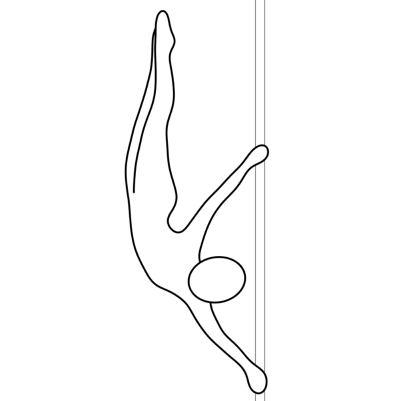 Illustration of the pole dance move Super Dragontail