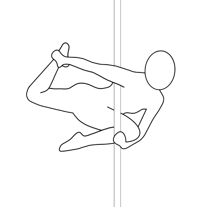Illustration of the pole dance move Swan
