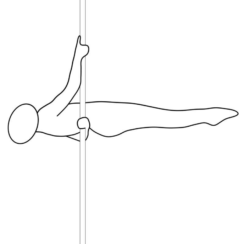 Illustration of the pole dance move Tabletop