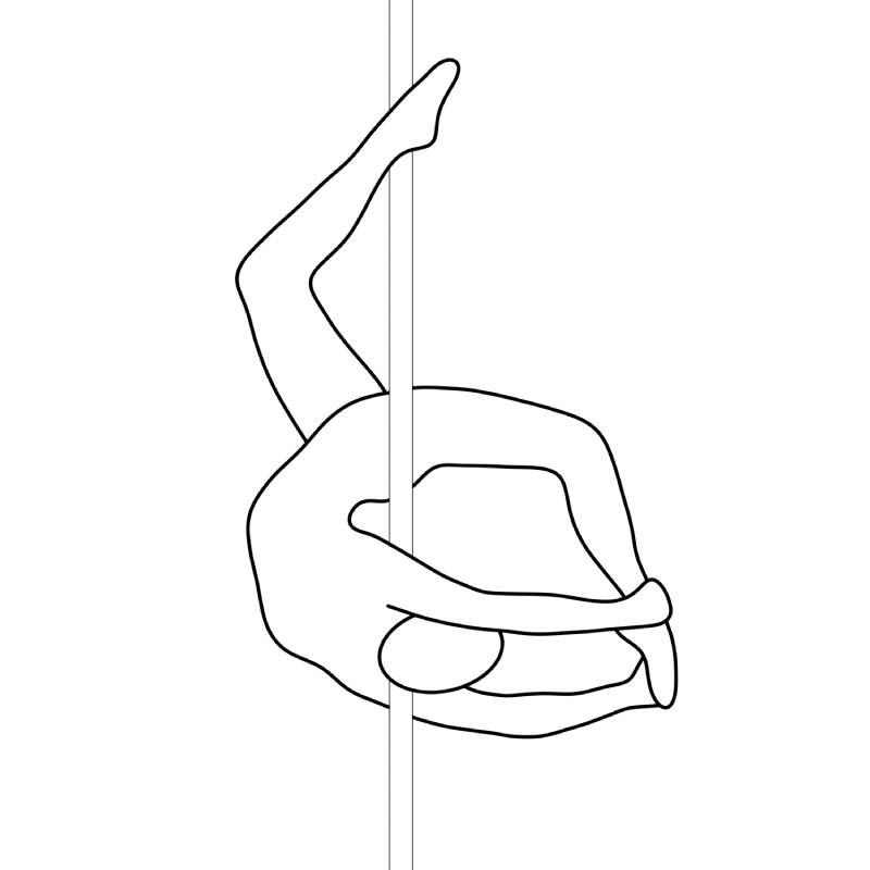 Illustration of the pole dance move Teis Twist