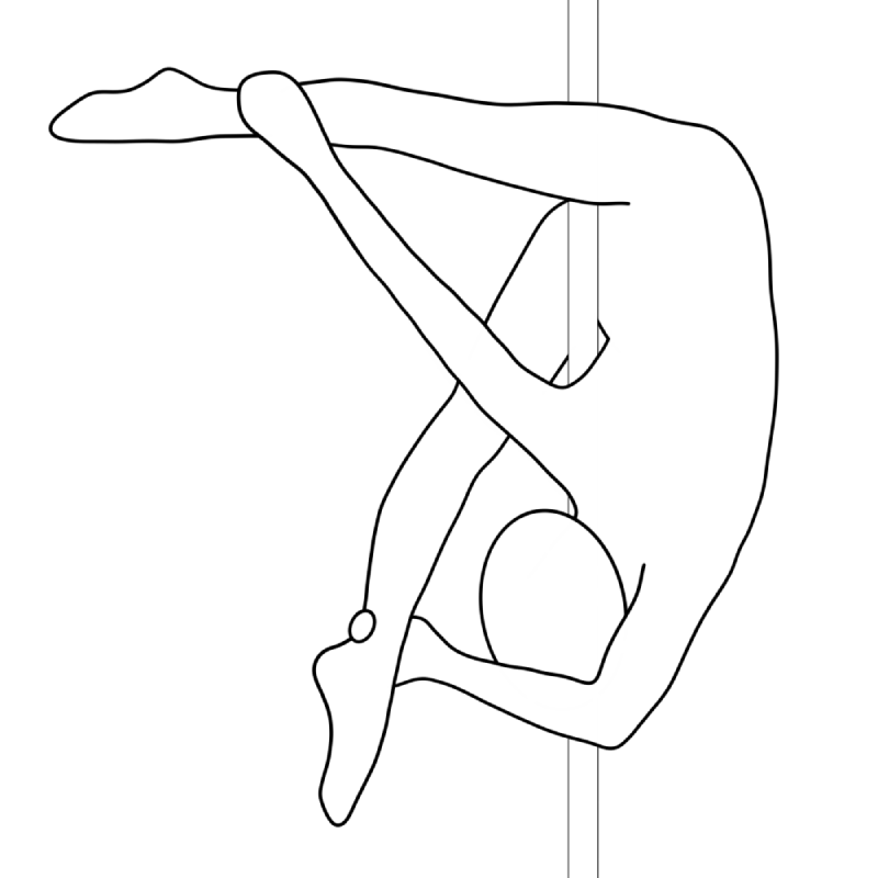 Illustration of the pole dance move Triangle Knot