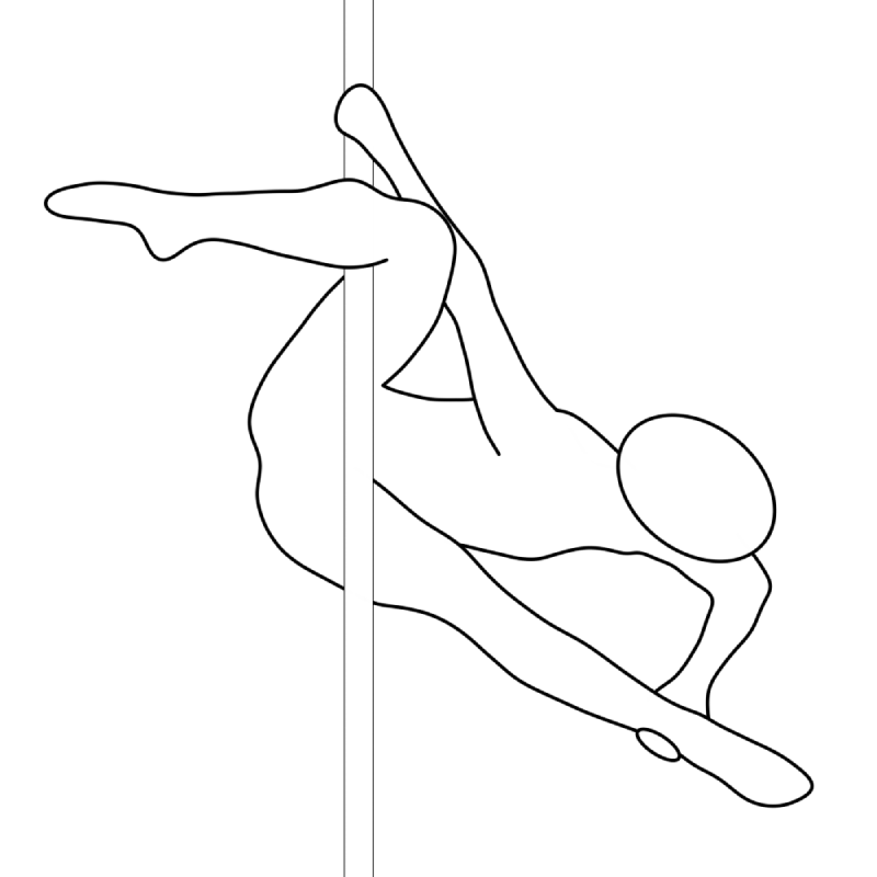 Illustration of the pole dance move Twisted Genie