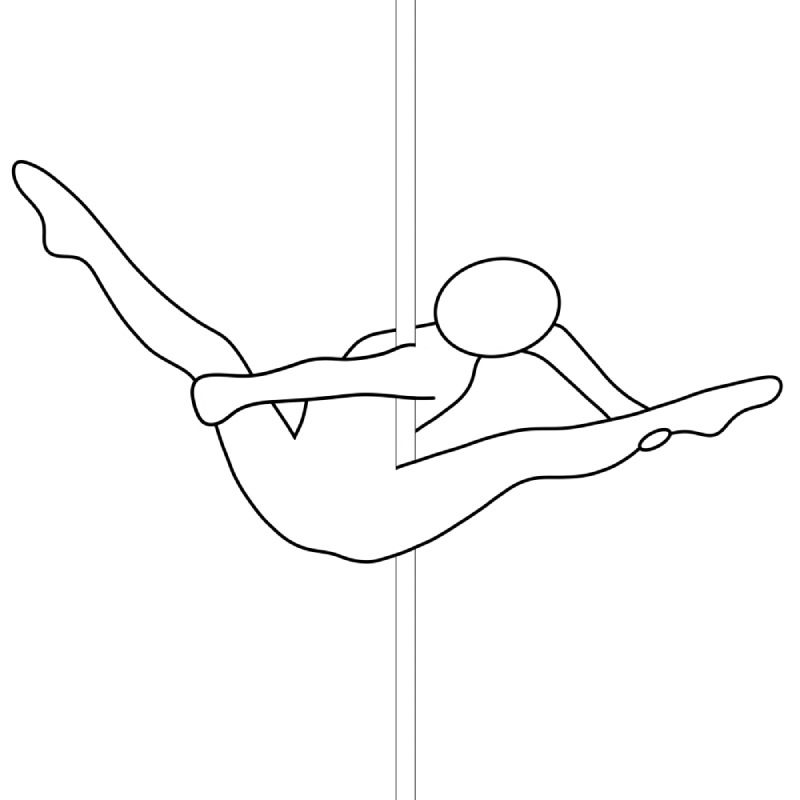 Illustration of the pole dance move Twisted Teddy