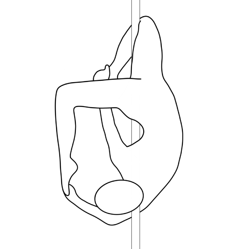 Illustration of the pole dance move Viskova Loop