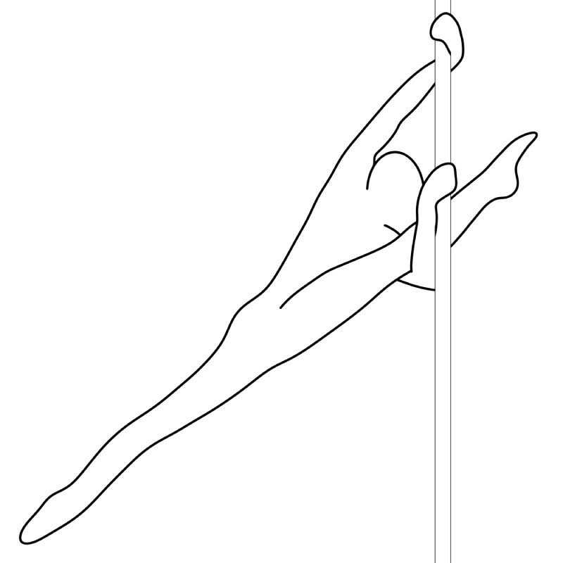Illustration of the pole dance move Y Split